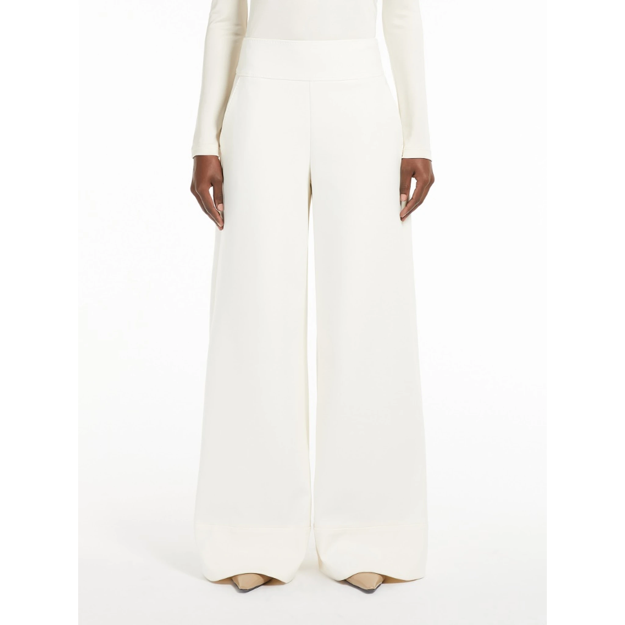 Flared pants in technical jersey