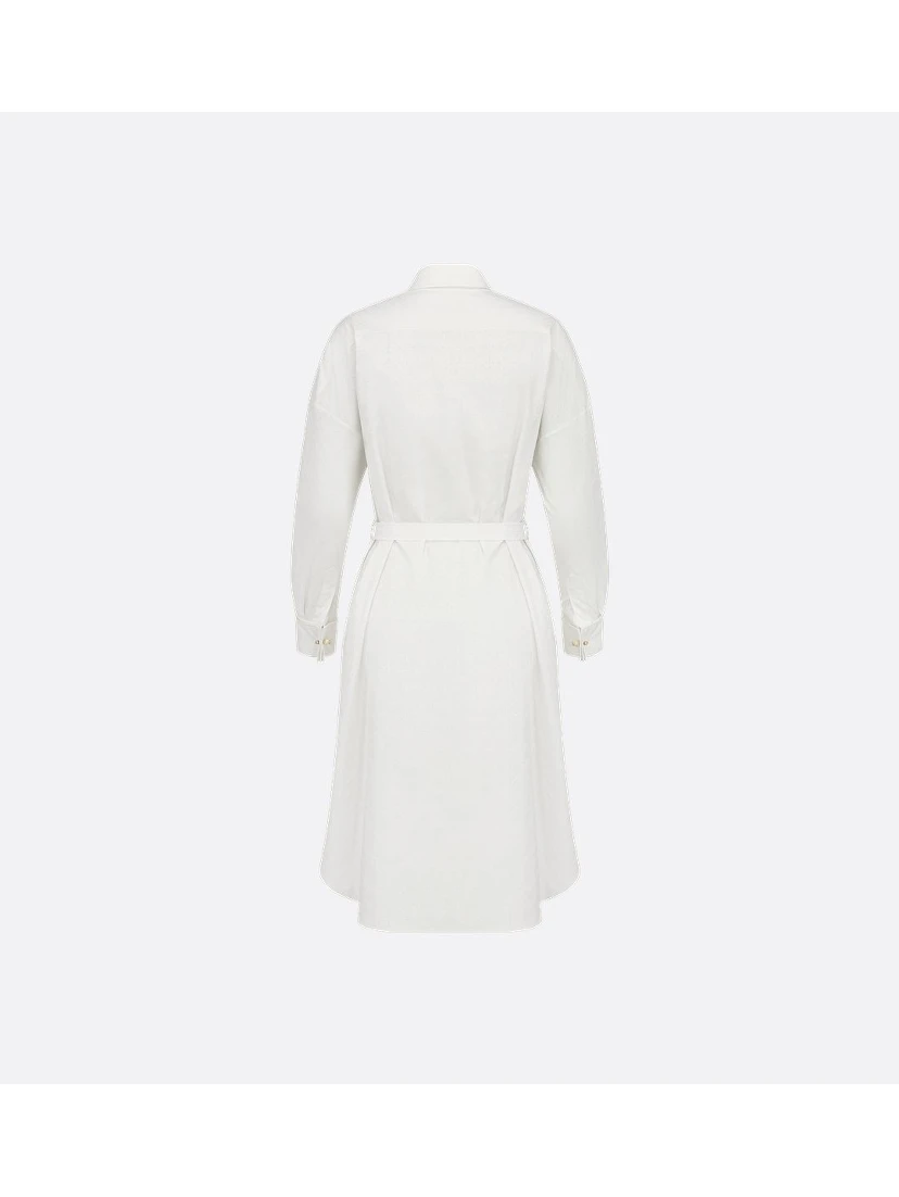 "Chemisier Macrocannage" dress with belt