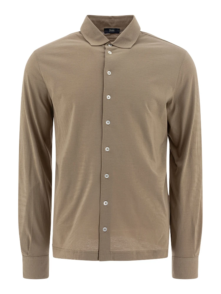 Jersey voile crêpe polo shirt