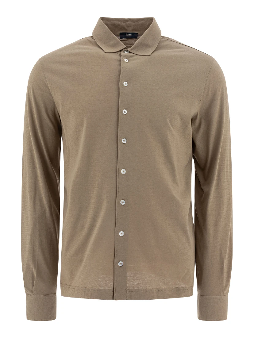 Jersey voile crêpe polo shirt