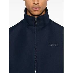 Jacket with zipper and embroidery