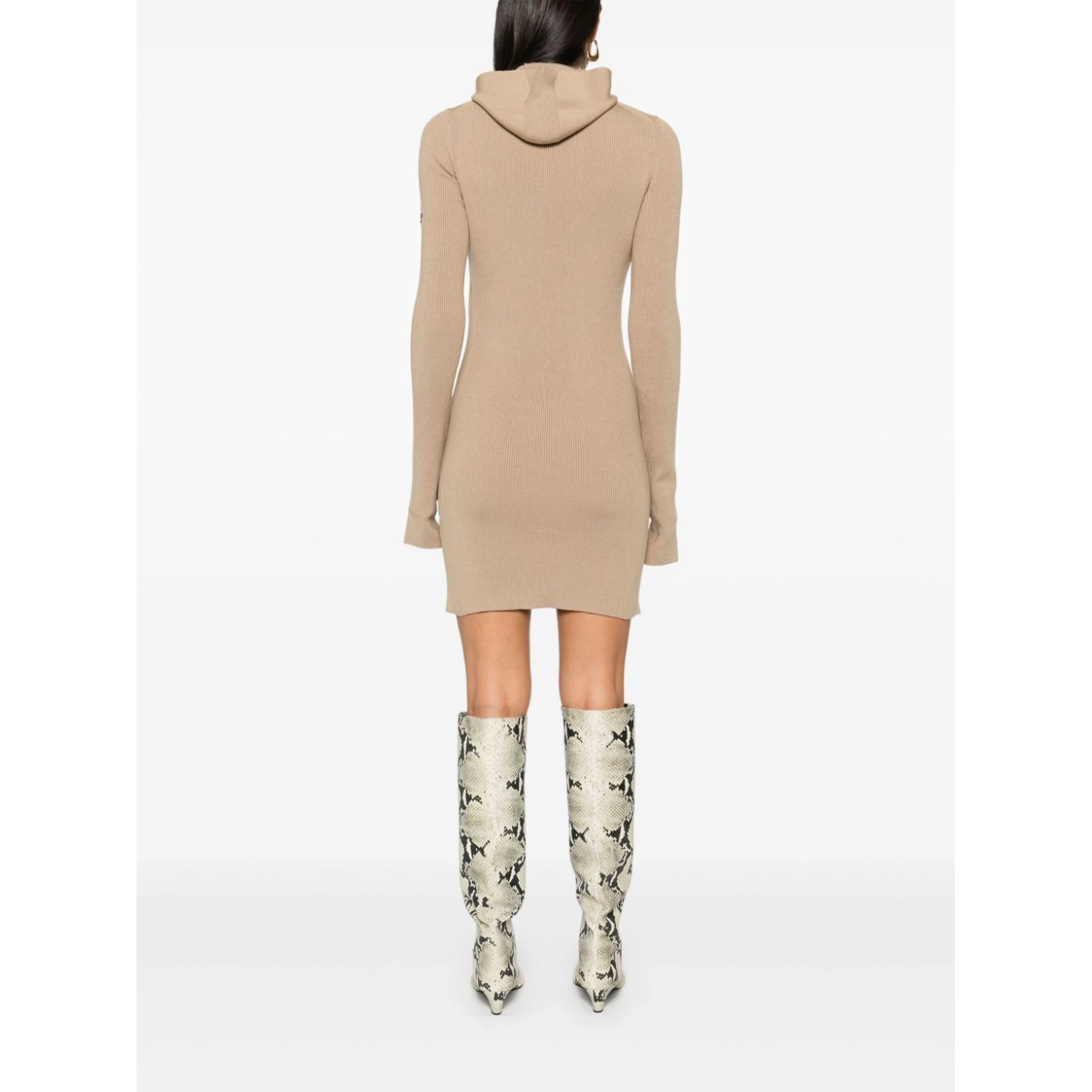 Short fitted dress with hood