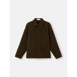 Nylon and wool overshirt jacket