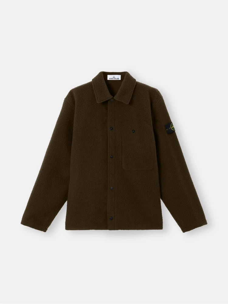 Nylon and wool overshirt jacket
