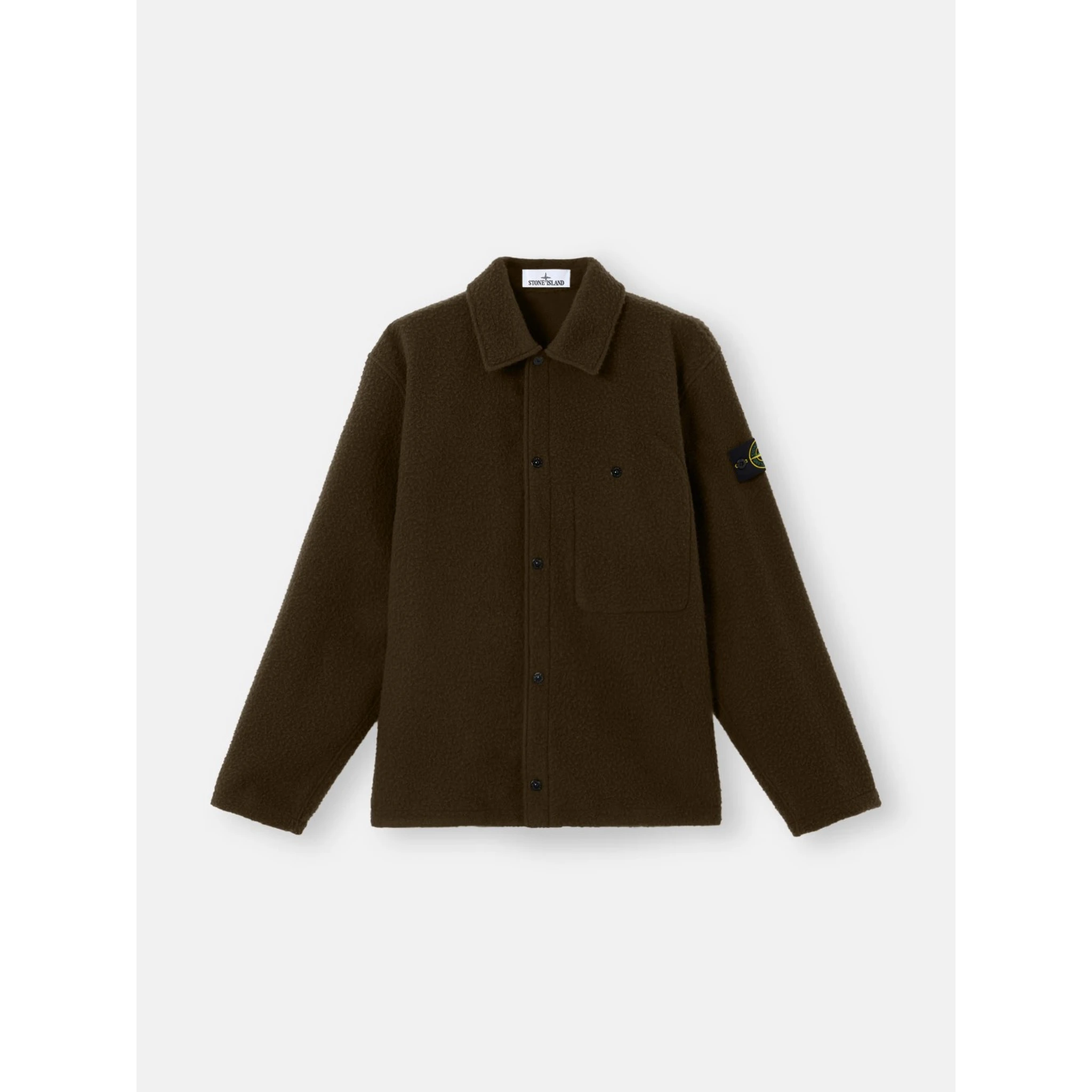 Nylon and wool overshirt jacket