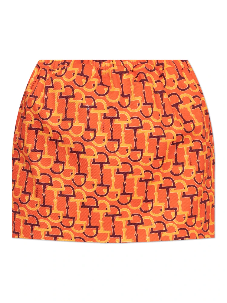 Horsebit printed skirt