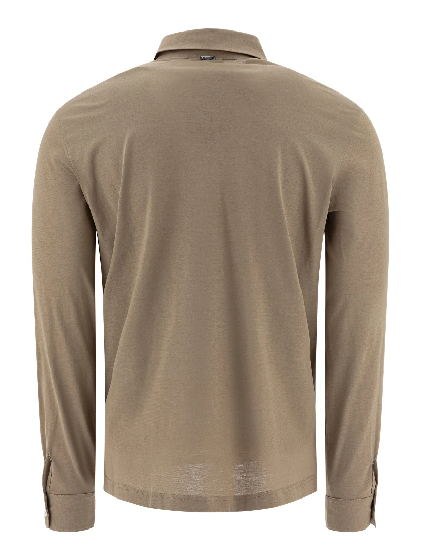 Jersey voile crêpe polo shirt