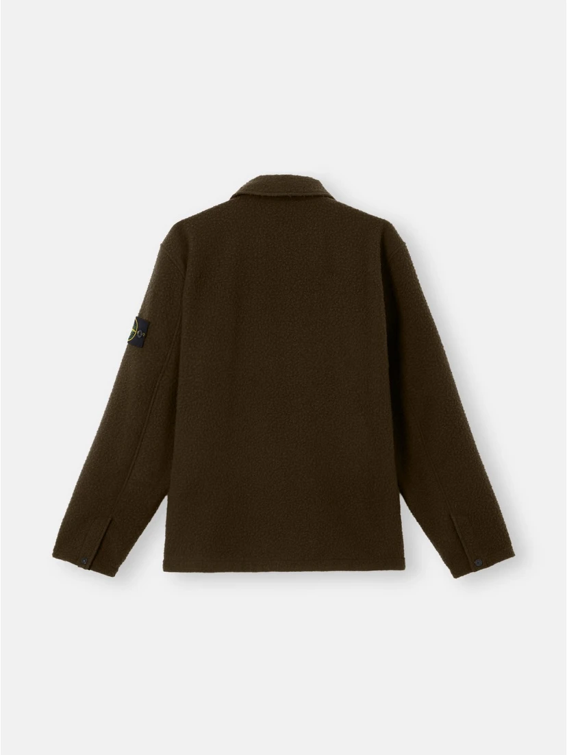 Nylon and wool overshirt jacket