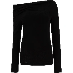 Top with draped collar