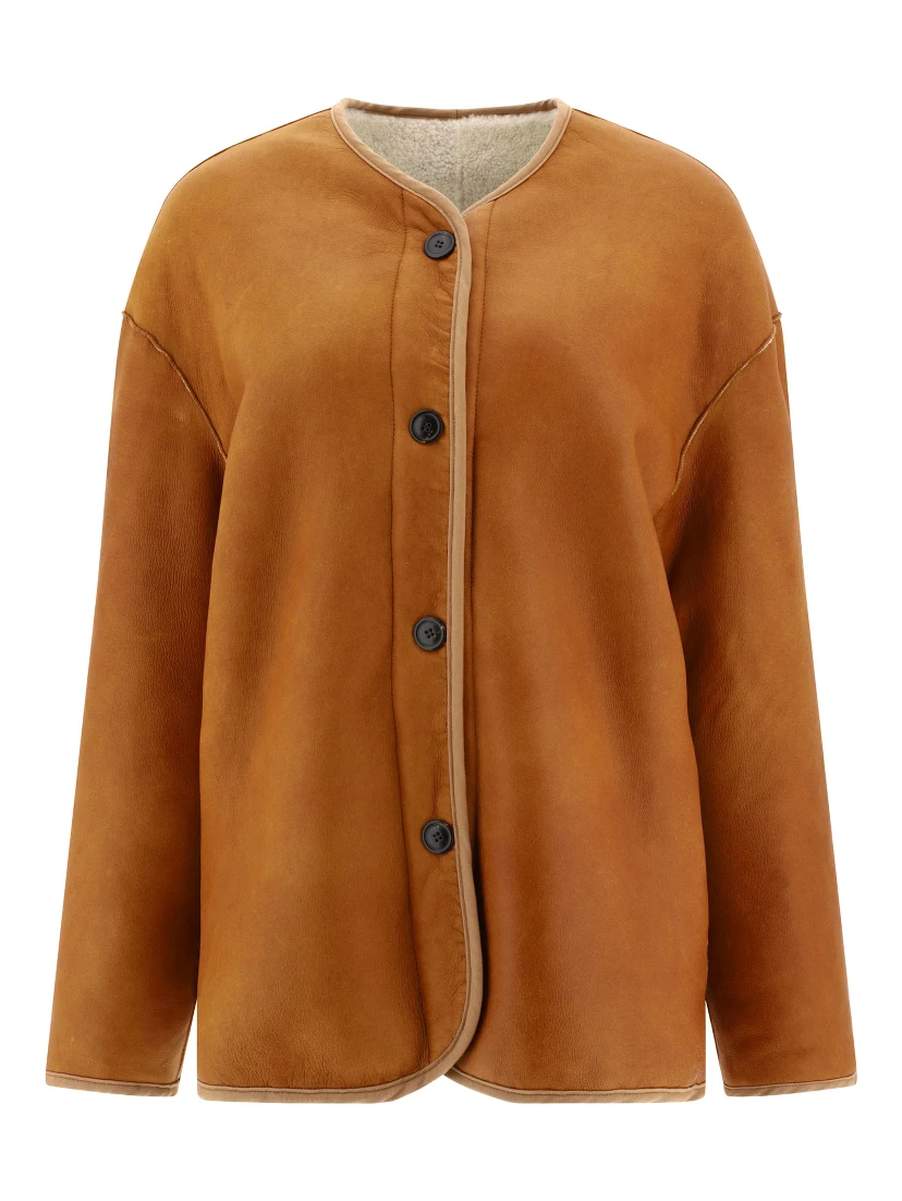 Reversible shearling jacket