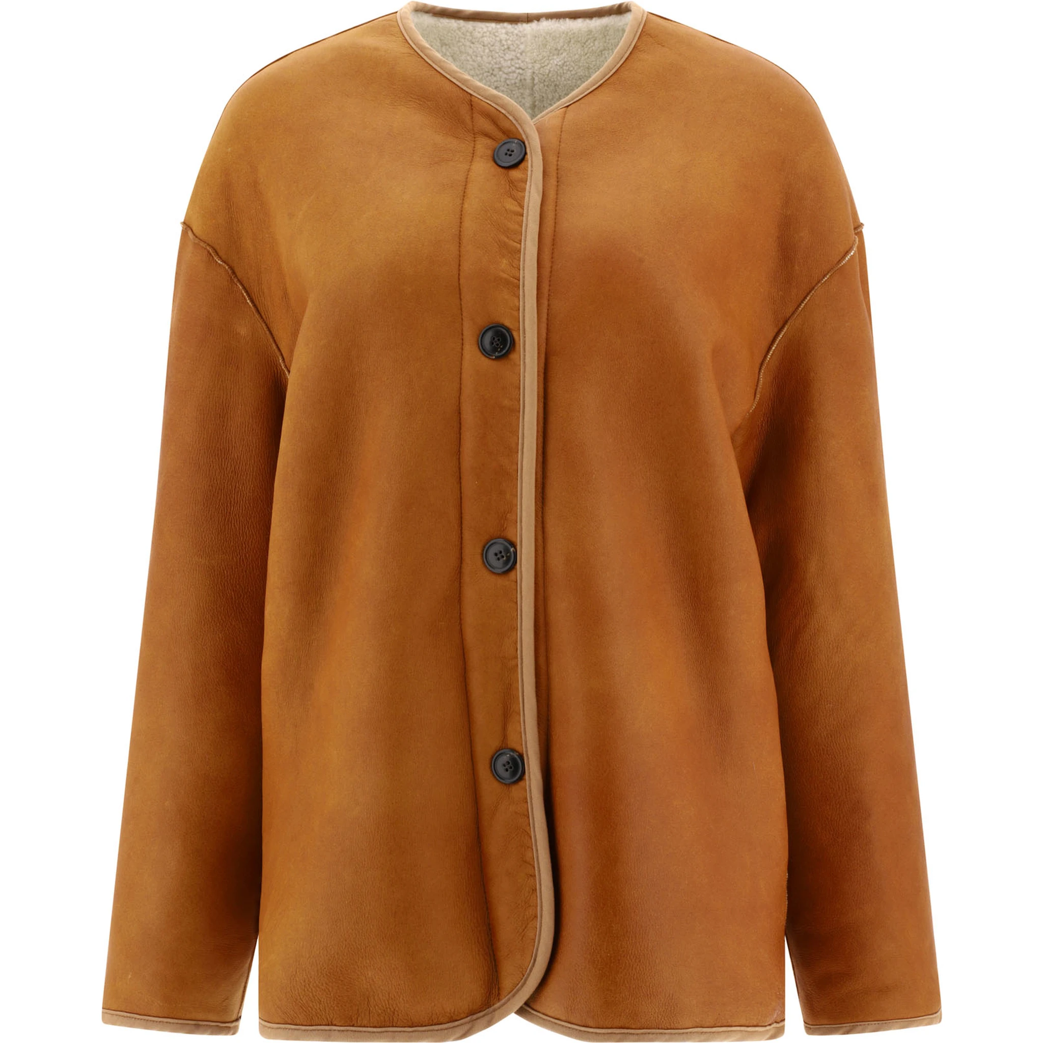 Reversible shearling jacket