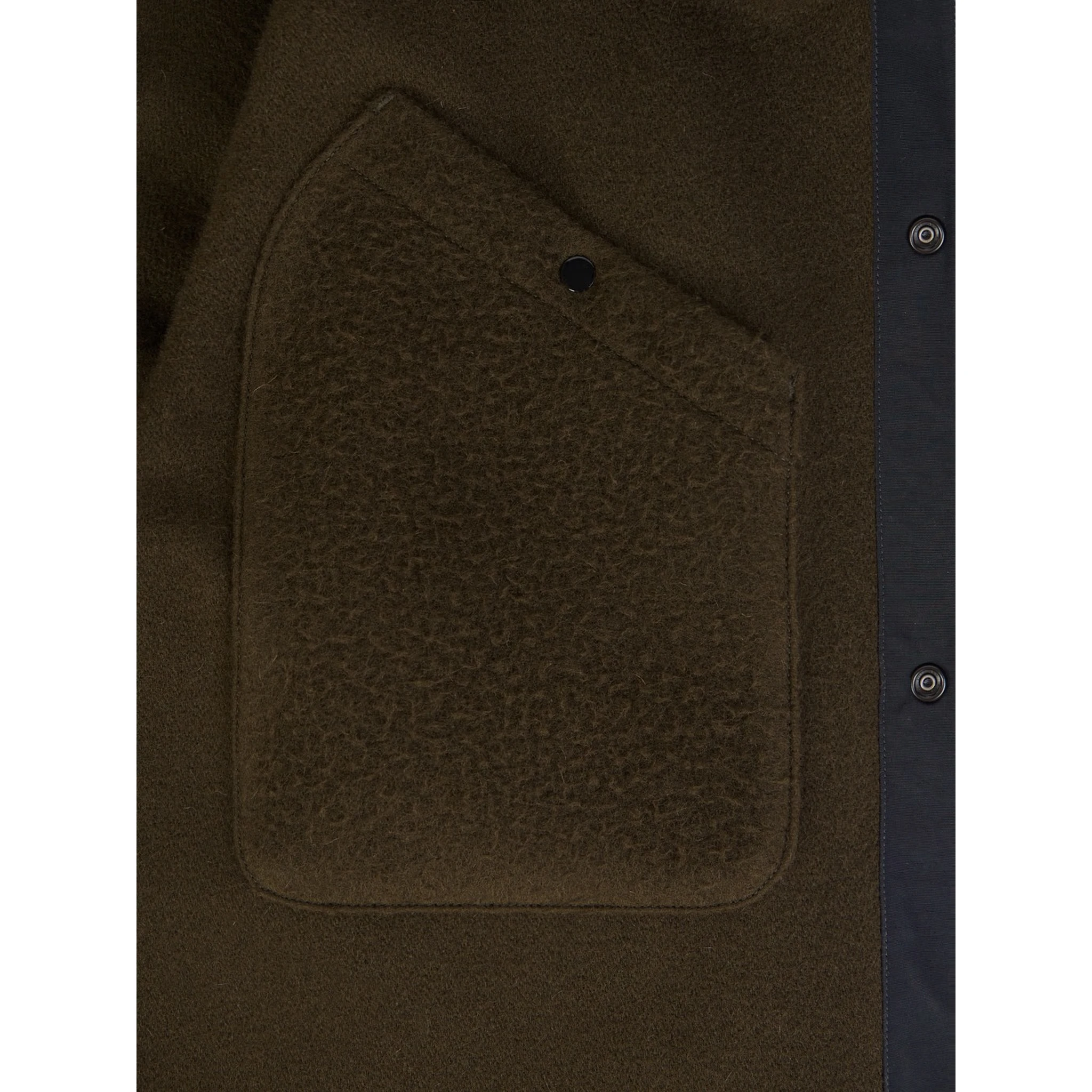 Nylon and wool overshirt jacket