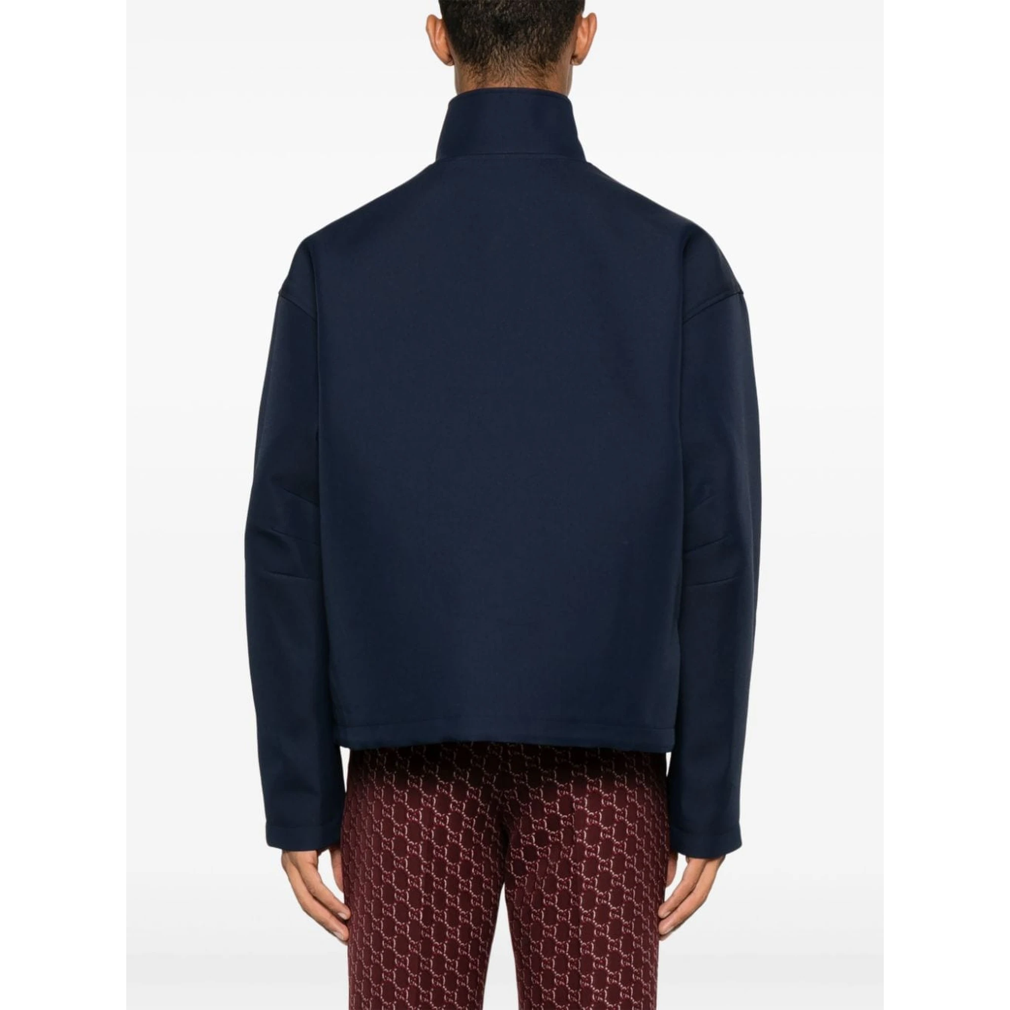 Jacket with zipper and embroidery