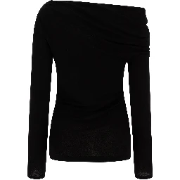 Top with draped collar