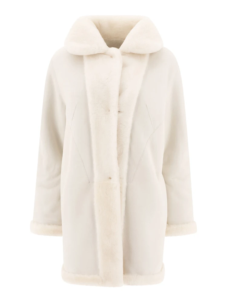 Reversibile shearling coat alternative