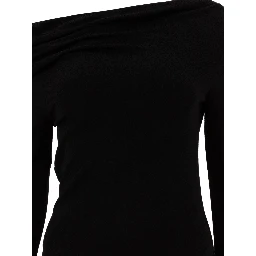 Top with draped collar