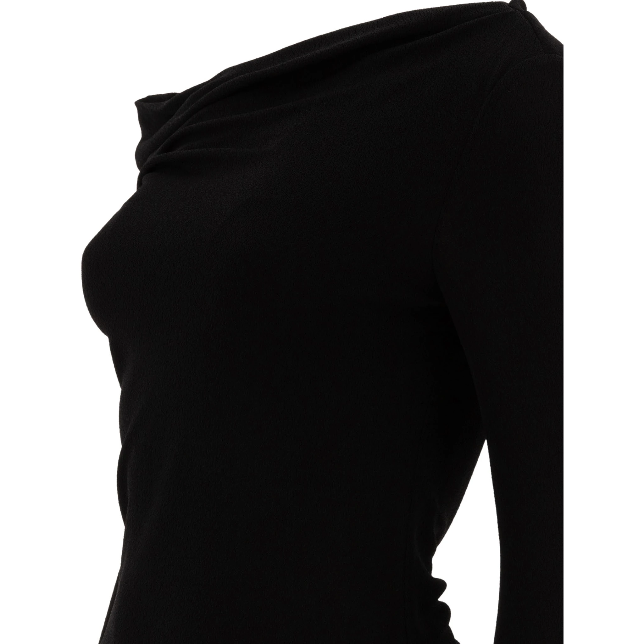Top with draped collar