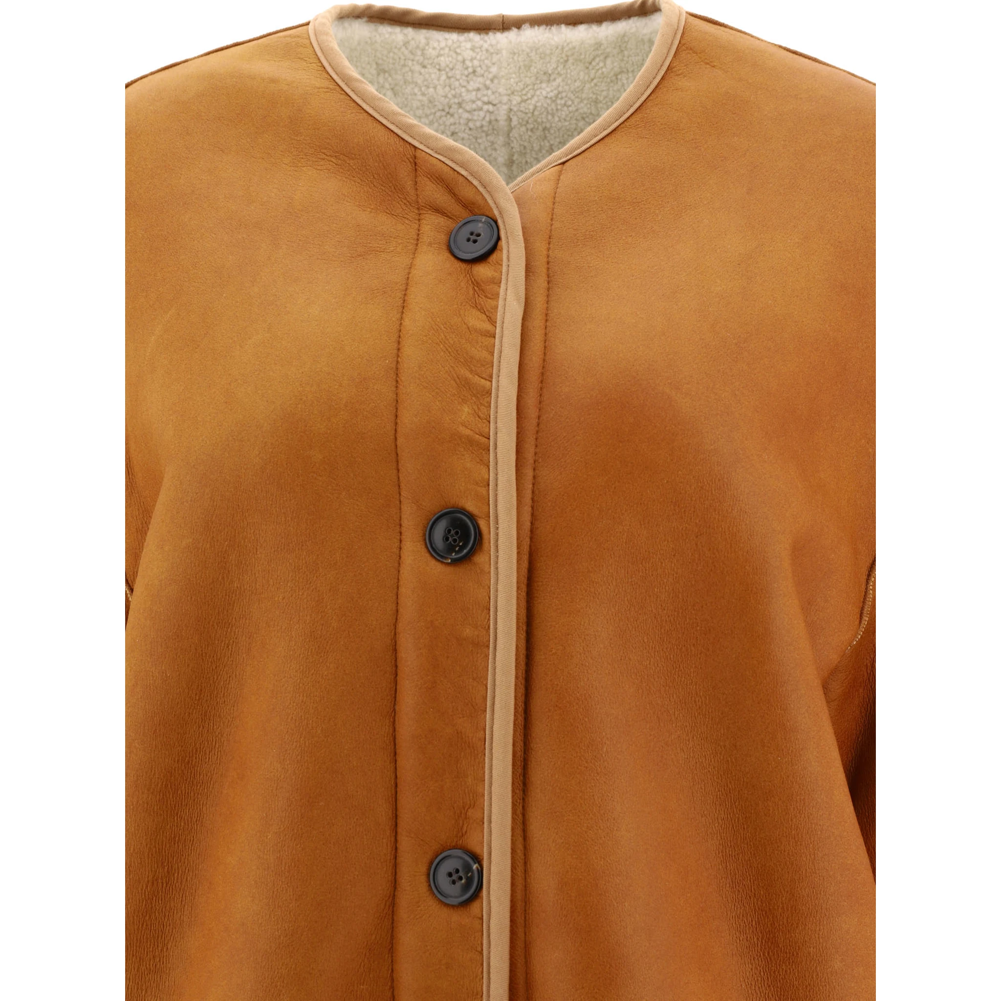 Reversible shearling jacket