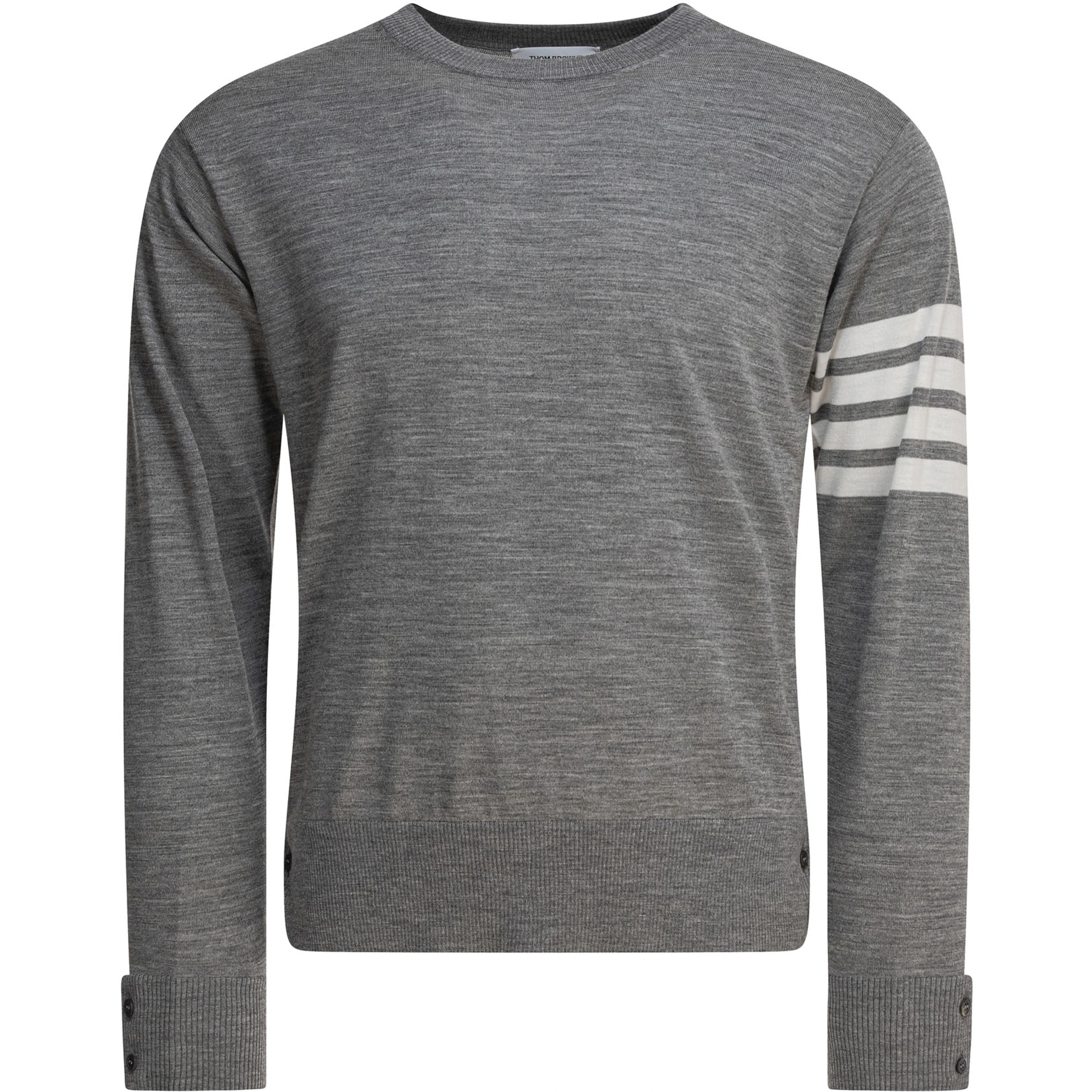 CLASSIC CREWNECK PULLOVER W/ 4 BAR SLEEVE IN FINE MERINO WOOL