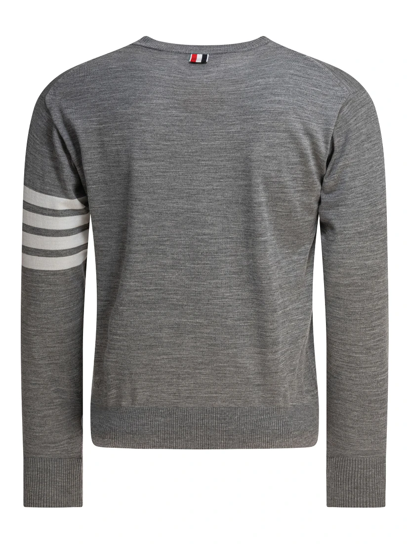 CLASSIC CREWNECK PULLOVER W/ 4 BAR SLEEVE IN FINE MERINO WOOL