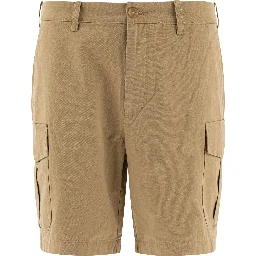 Cotton and linen cargo shorts