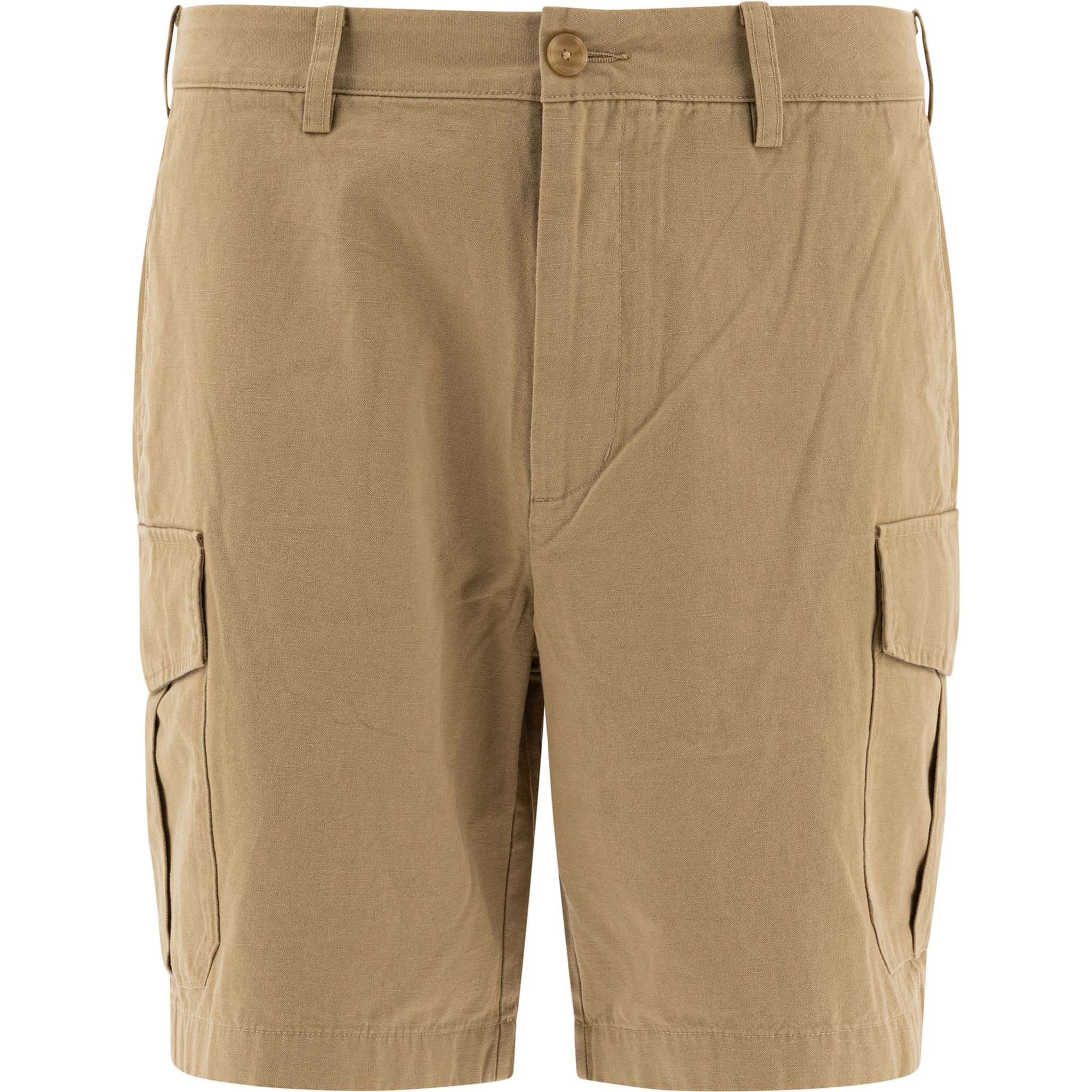Cotton and linen cargo shorts