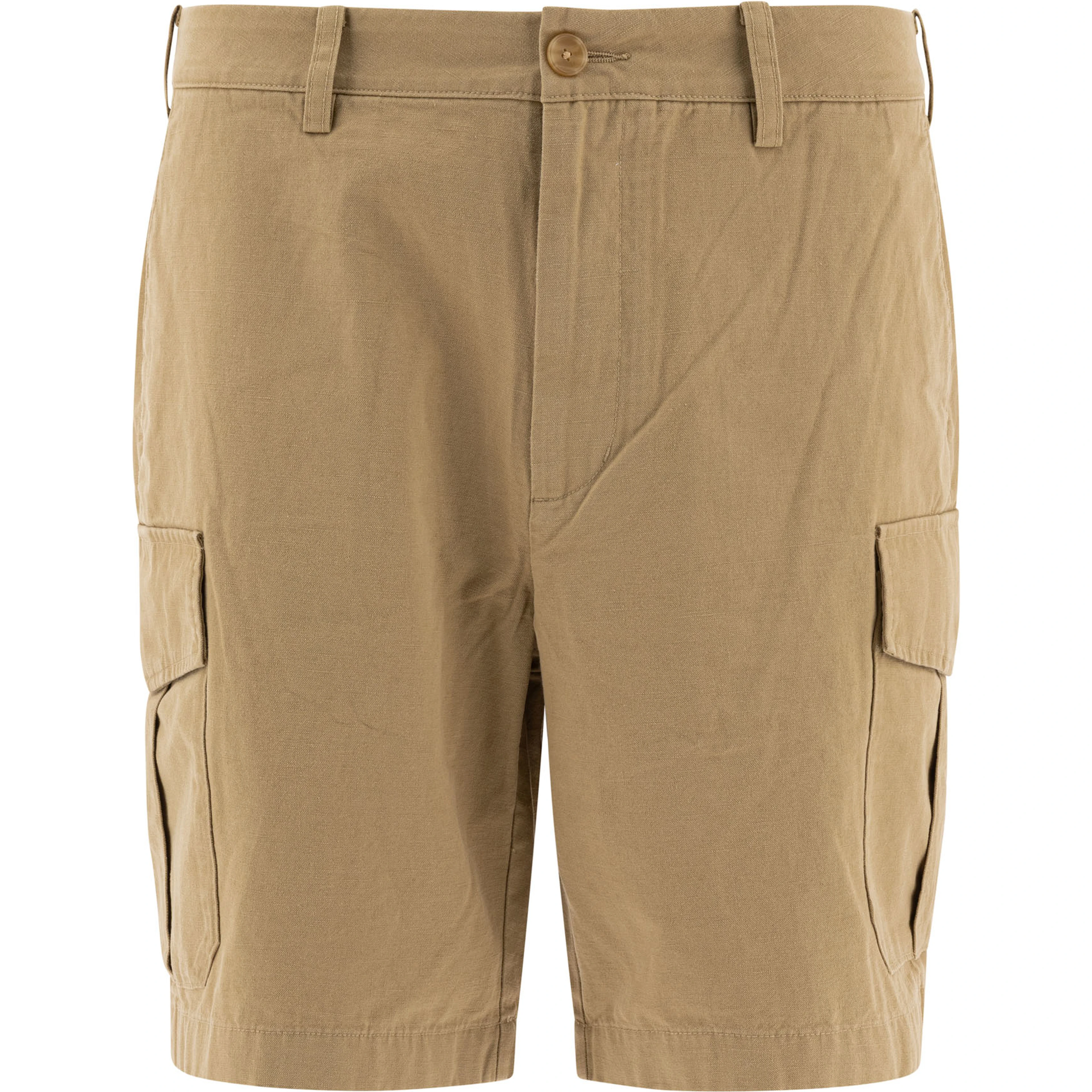 Cotton and linen cargo shorts