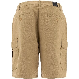 Cotton and linen cargo shorts