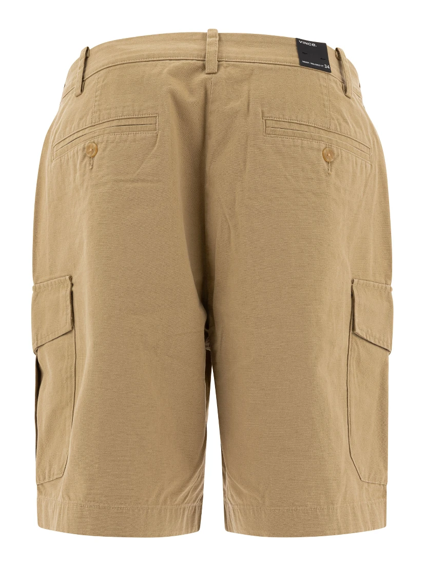 Cotton and linen cargo shorts