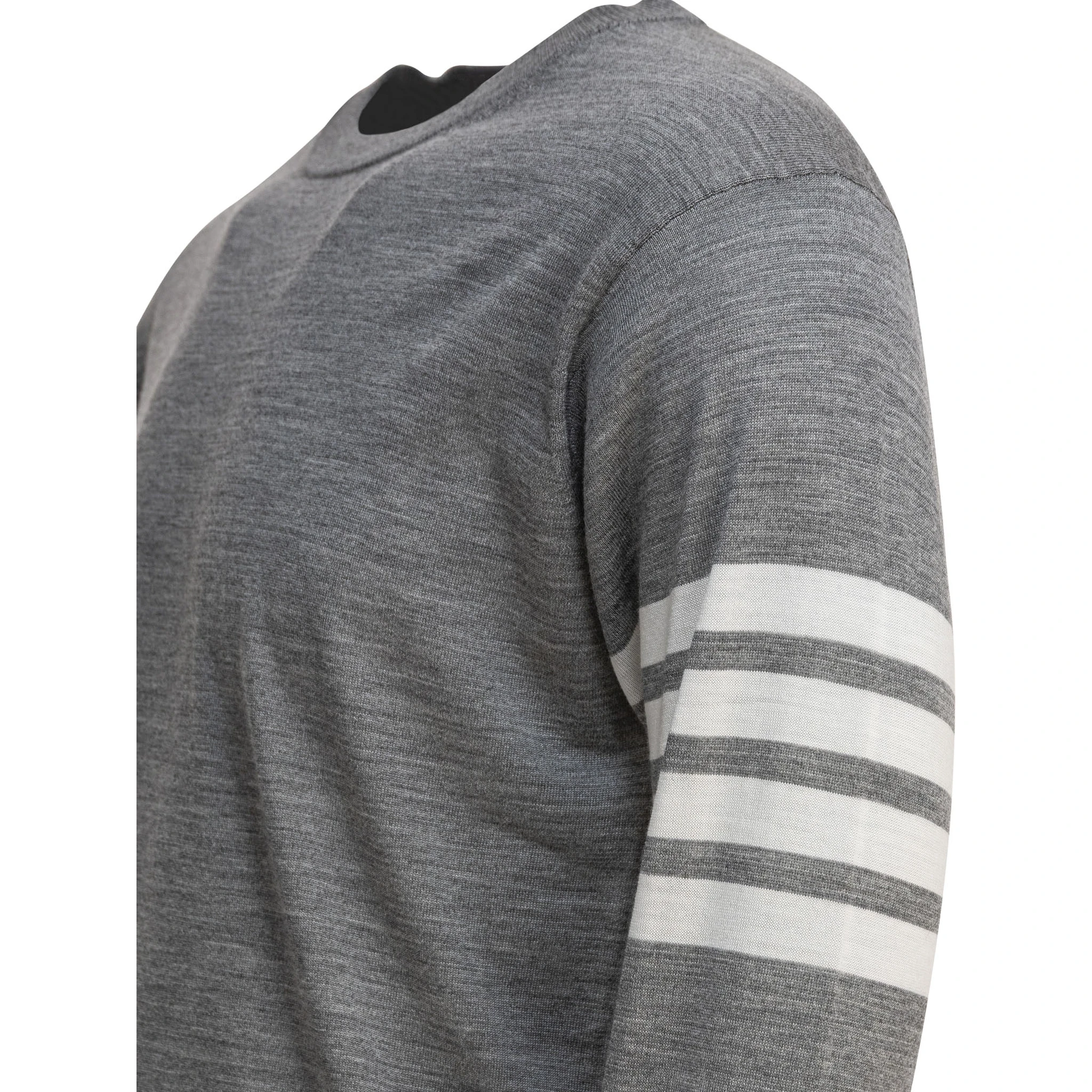 CLASSIC CREWNECK PULLOVER W/ 4 BAR SLEEVE IN FINE MERINO WOOL