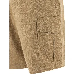 Cotton and linen cargo shorts