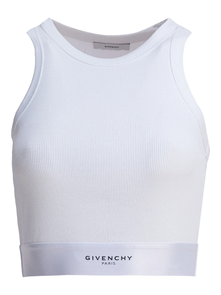 Cropped tank top with logo