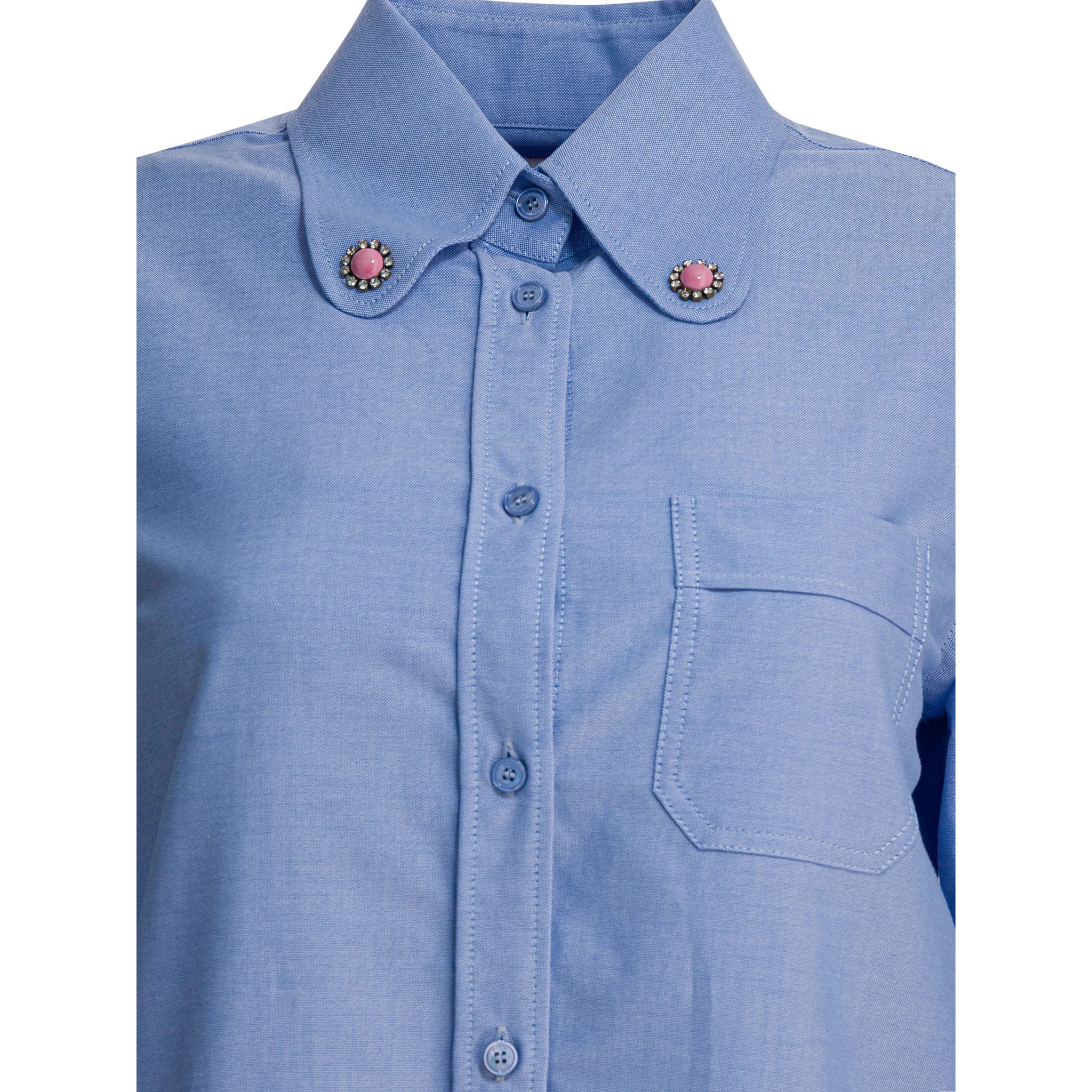 Shirt with embellished collar