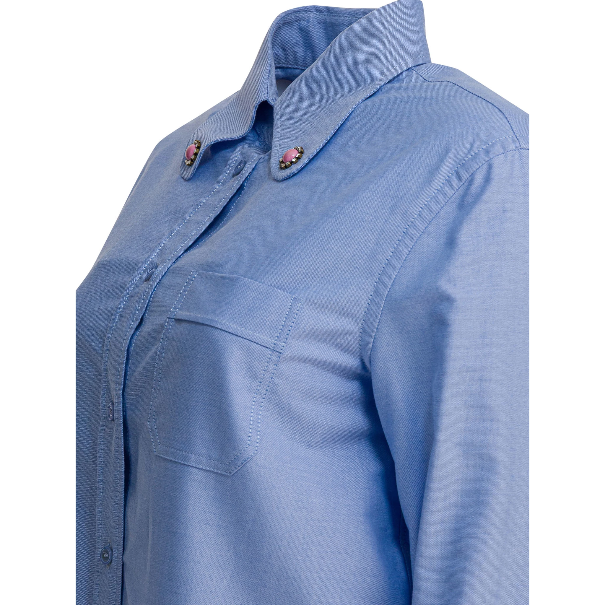 Shirt with embellished collar