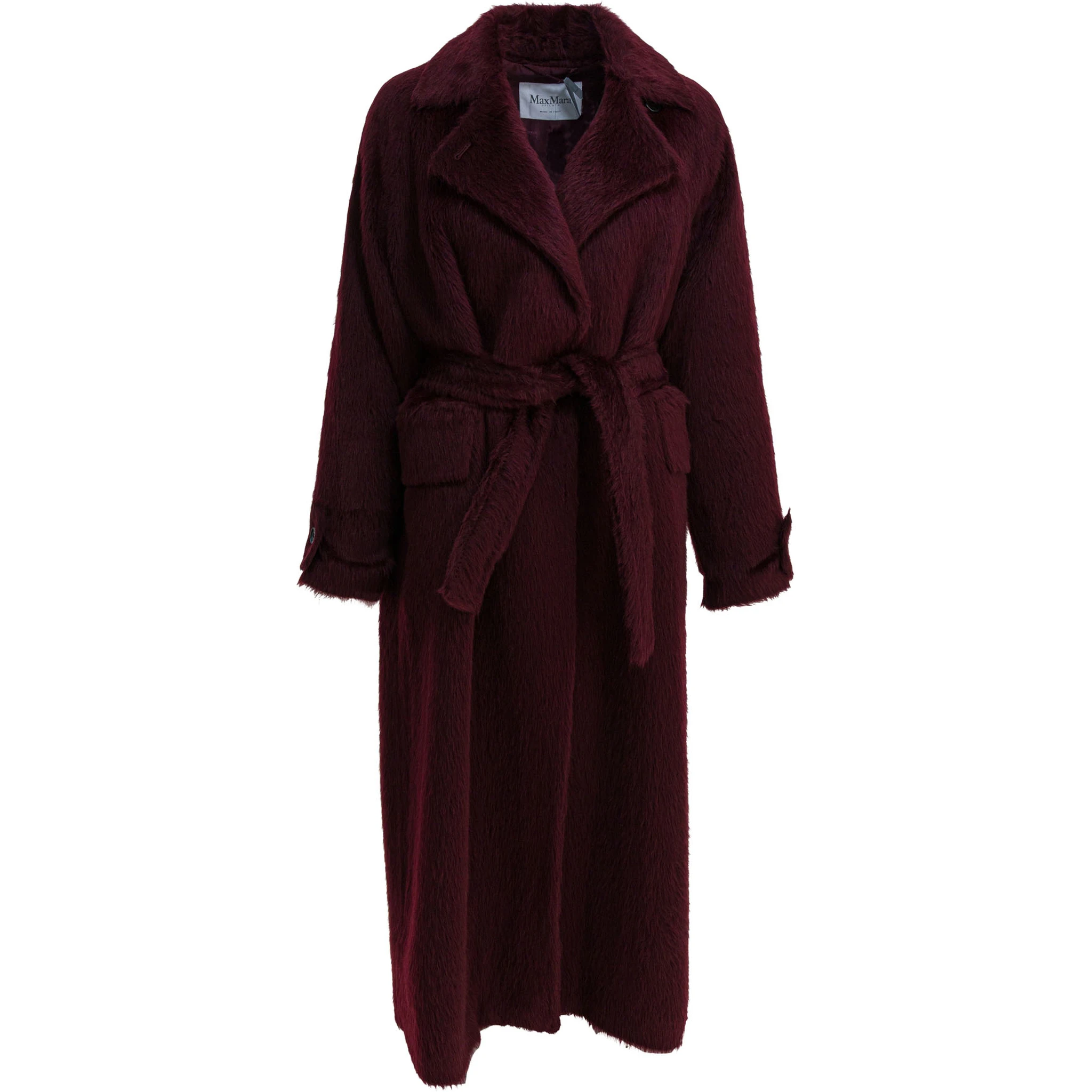 معطف طويل من الألبكة والصوف