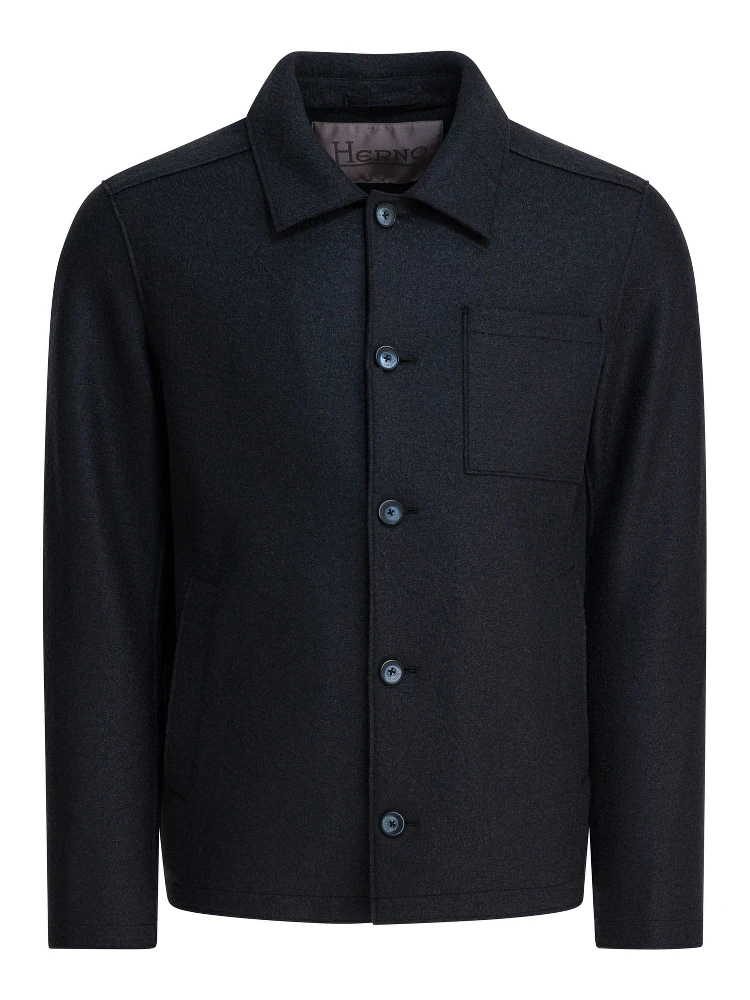 Virgin wool overshirt jacket
