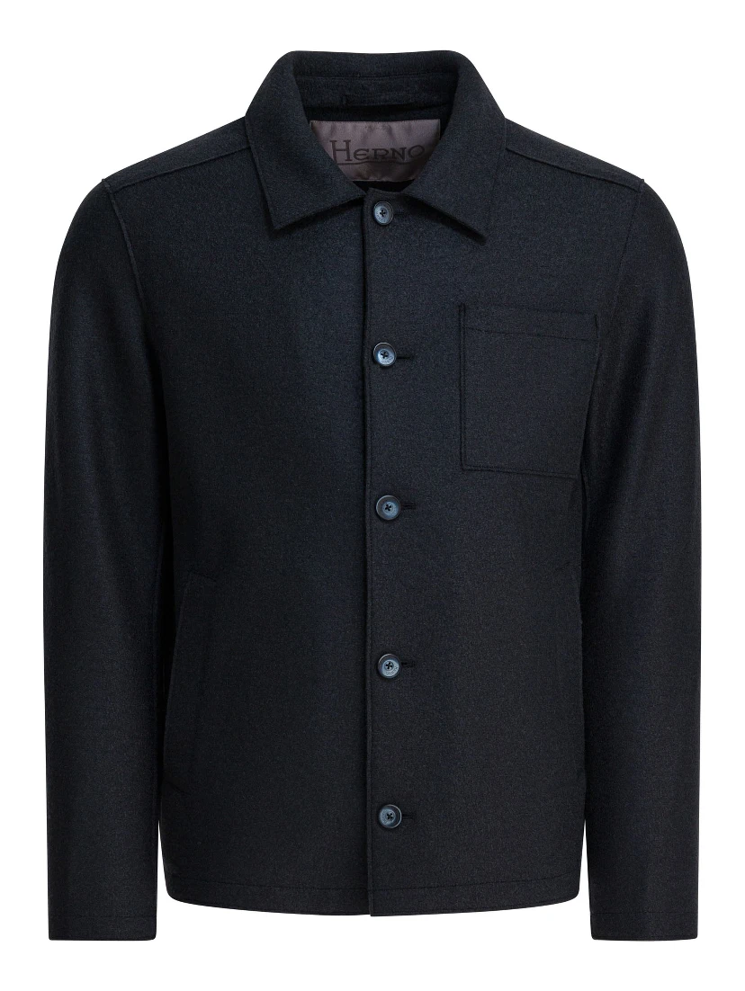 Virgin wool overshirt jacket