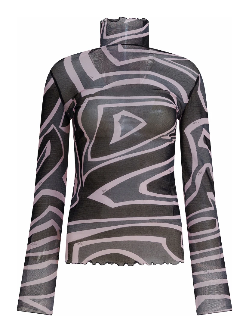 Labirinto print tulle T-shirt