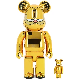 Medicom 100% + 400% Garfield Gold Chrome Be@rbrick Assorted