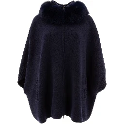 Wool and cashmere poncho