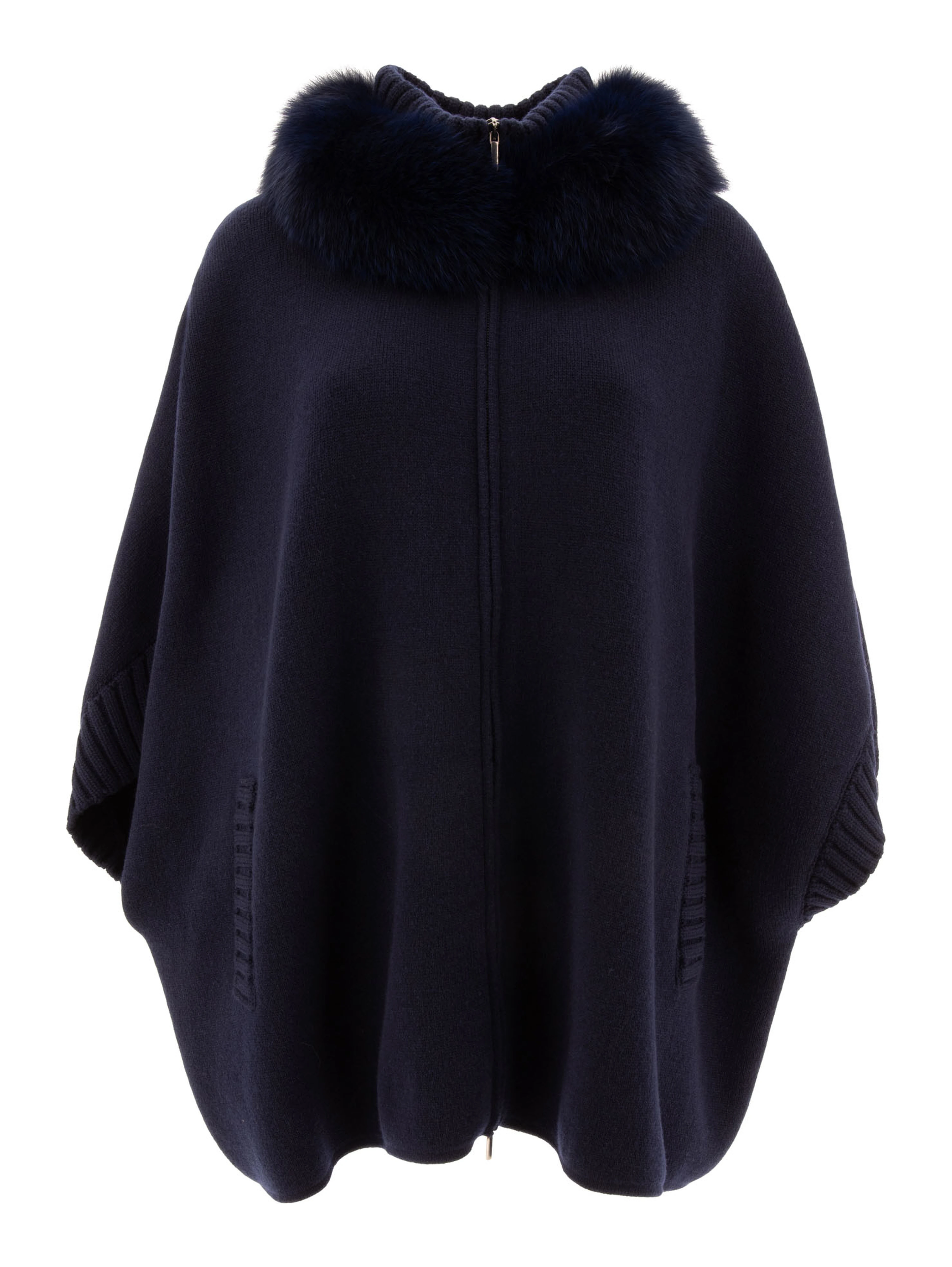 Wool and cashmere poncho