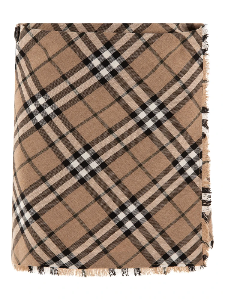 Check wool blend mini kilt