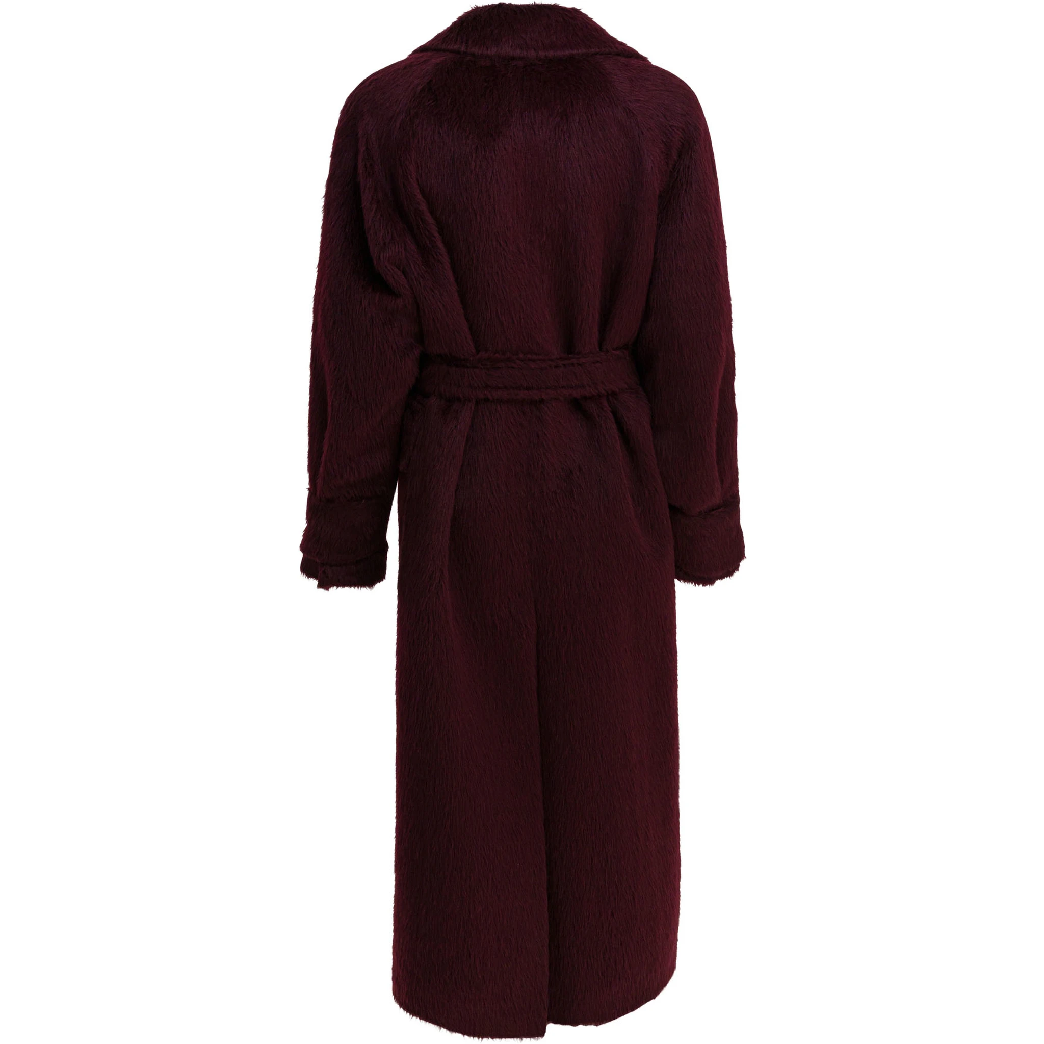 معطف طويل من الألبكة والصوف