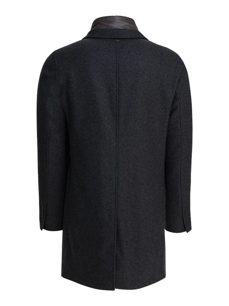 Wool coat with vest alternative