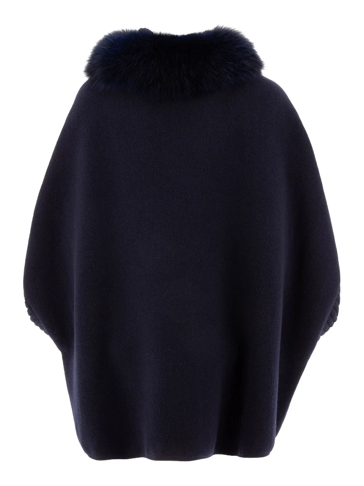 Wool and cashmere poncho alternative