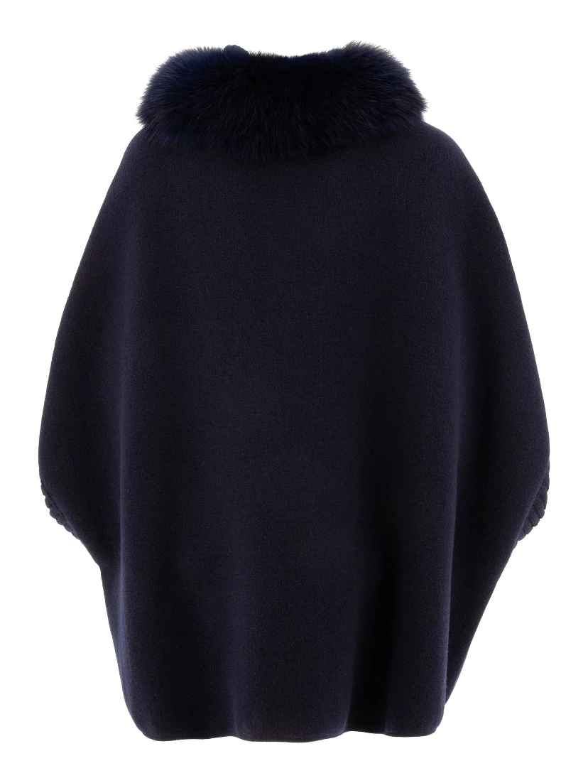 Wool and cashmere poncho