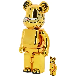 Medicom 100% + 400% Garfield Gold Chrome Be@rbrick Assorted