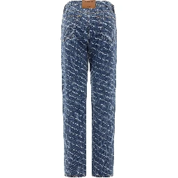 Jeans with logo crystal hotfix