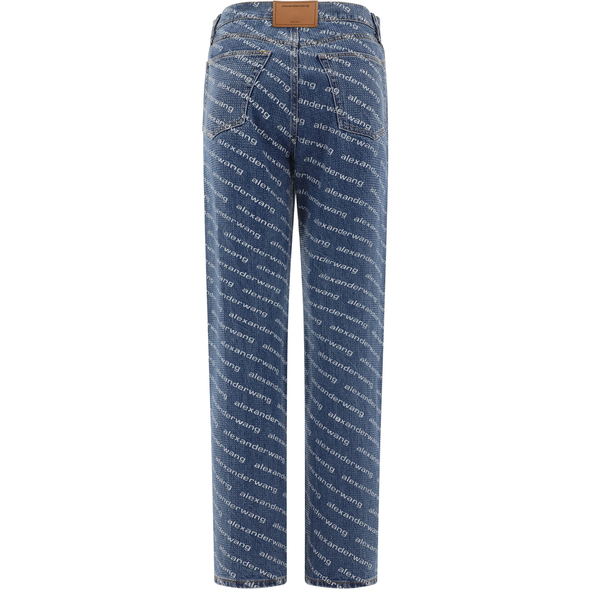 Jeans with logo crystal hotfix