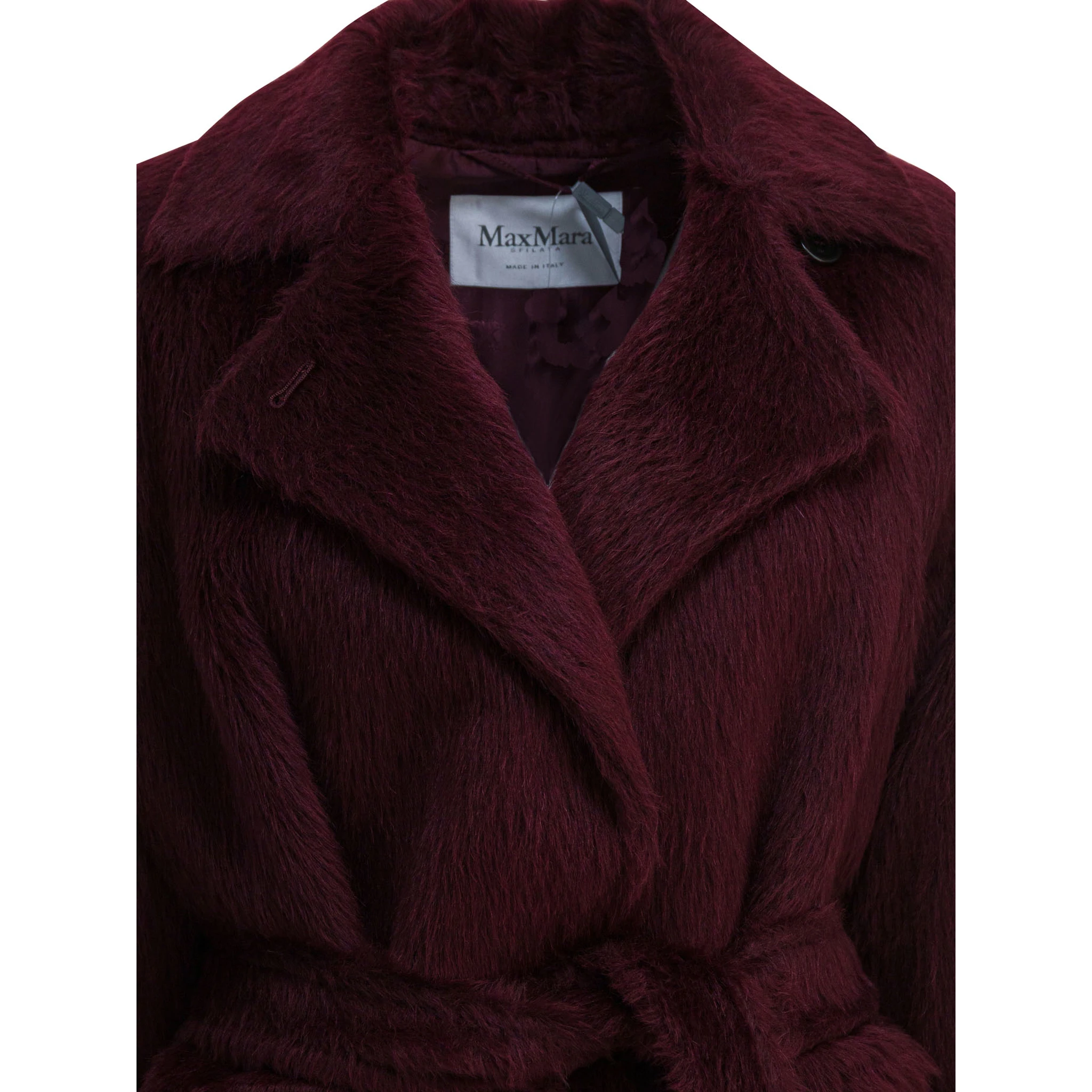 معطف طويل من الألبكة والصوف